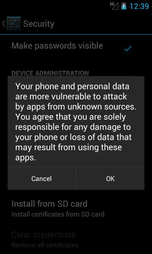 android enable unknown sources tips